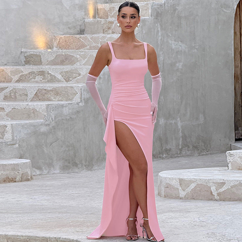 Valentina | Elegancka Maxi Sukienka z Odkrytym Plecami