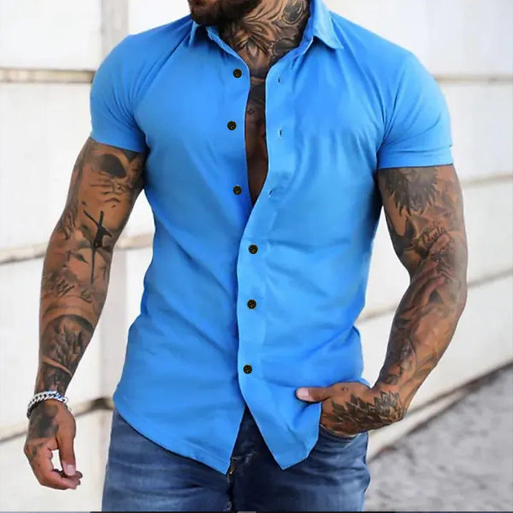 Gideon | Koszula Slim Fit z Krótkim Rękawem