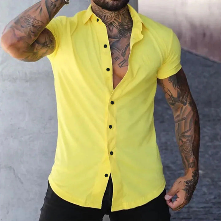 Gideon | Koszula Slim Fit z Krótkim Rękawem