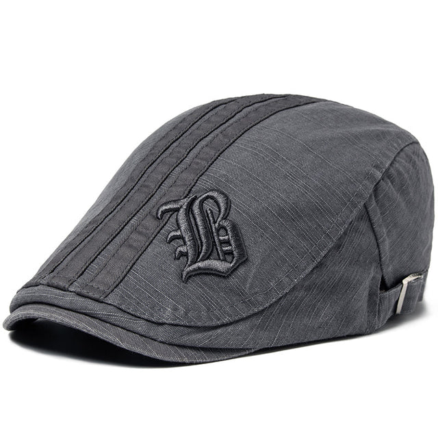 Benjamin | Haftowana czapka typu flat cap
