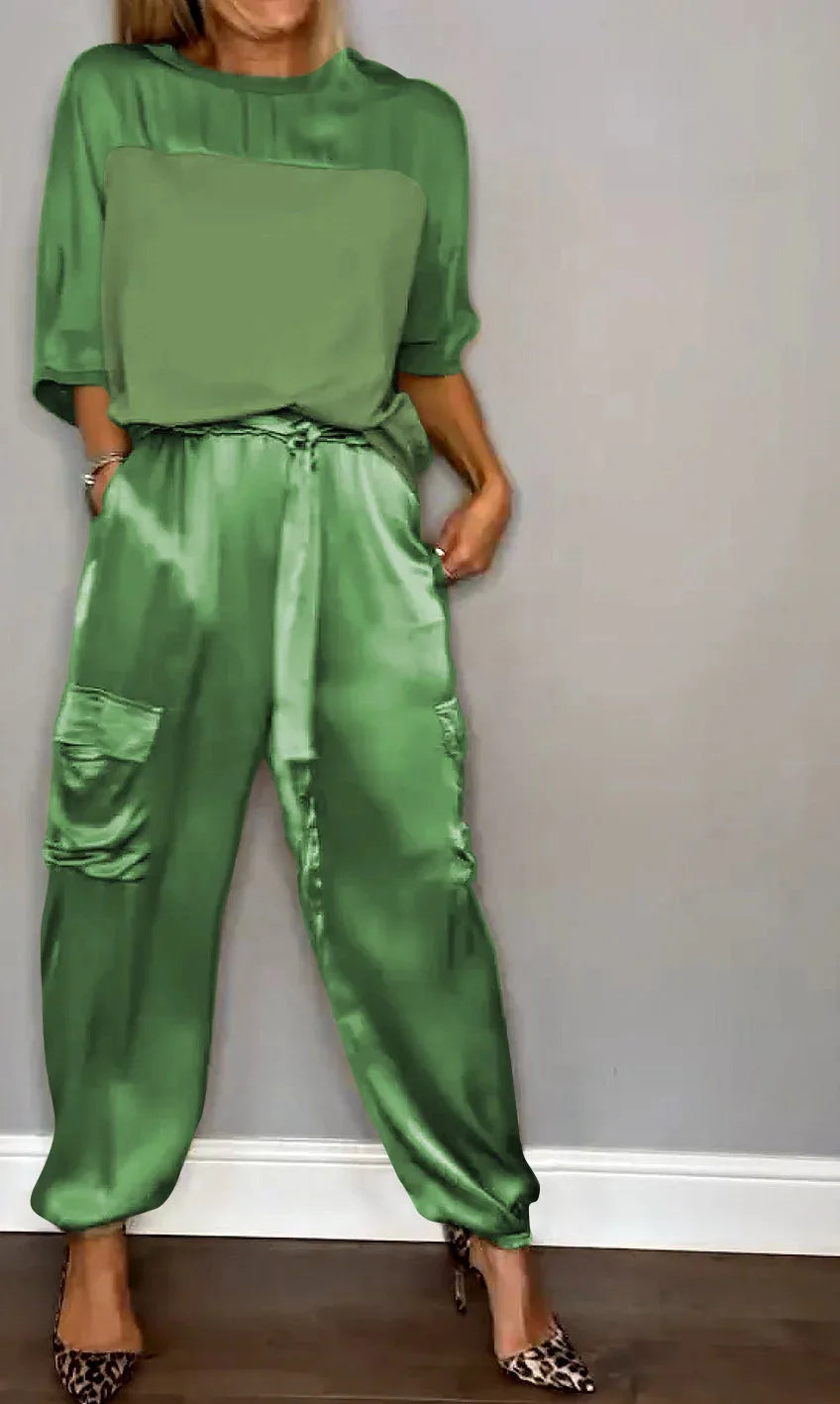 Wrenna | Luksusowy Stylowy Luźny Zestaw Dwuczęściowy