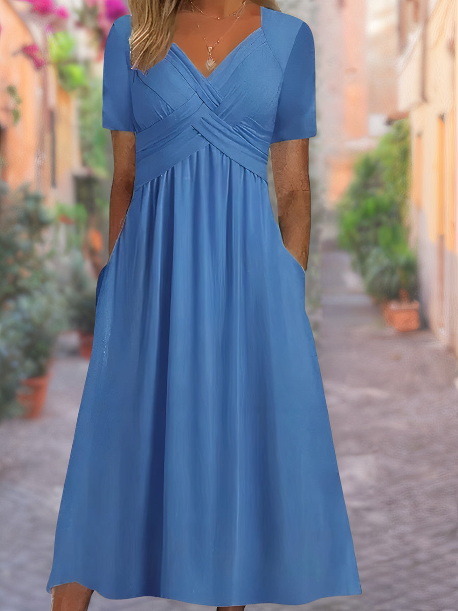 Sylvia | Sukienka V-Neck zakrywająca brzuch