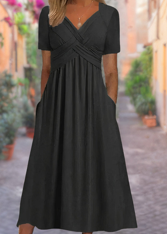 Sylvia | Sukienka V-Neck zakrywająca brzuch