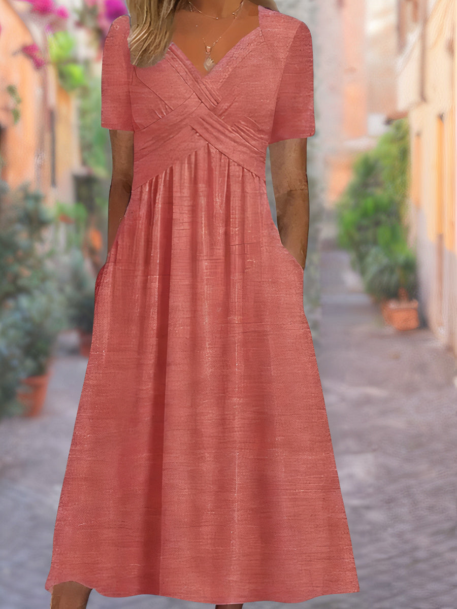 Sylvia | Sukienka V-Neck zakrywająca brzuch