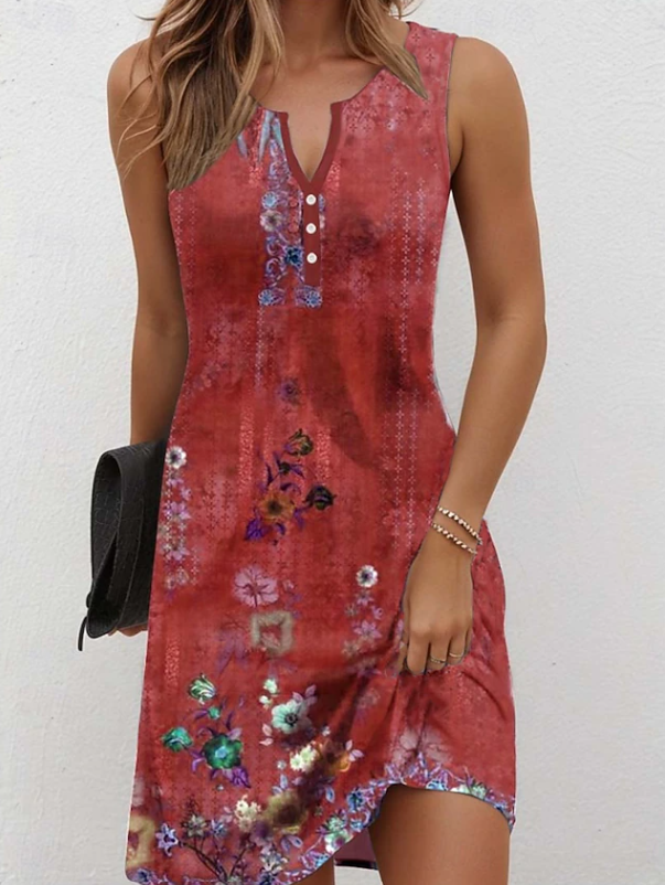 Liora | Boho Kwiatowa Tunika Bez Rękawów