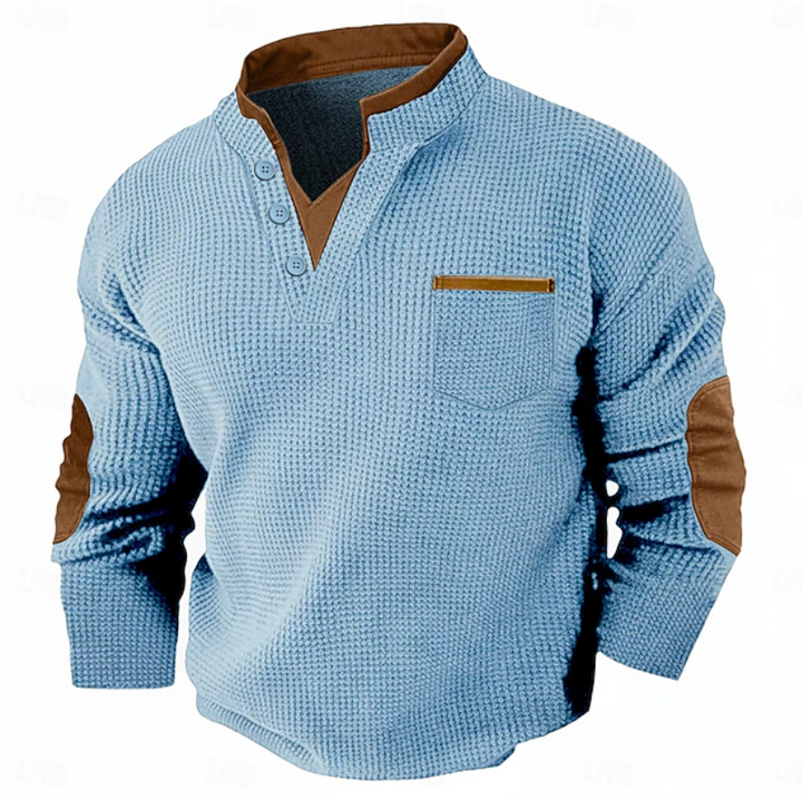 Calder | Casualny Sweter z Teksturowanym Kieszonym