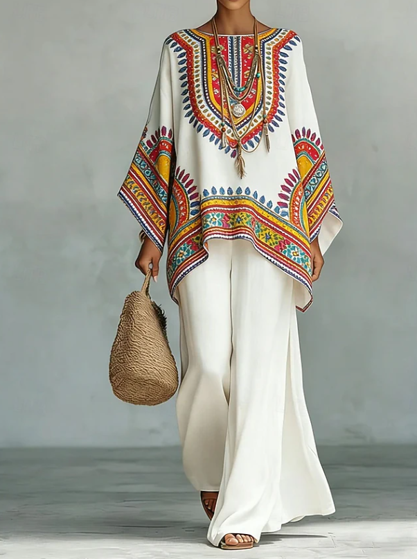Mirthe | Boho Haftowana Tunika Resortowa