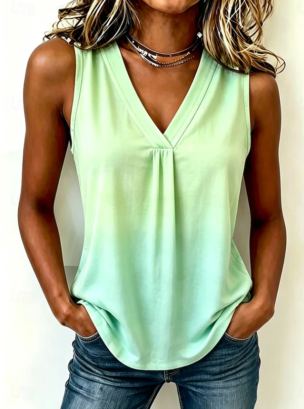 Livia | Casual Gradient V-Neck Sleeveless Top