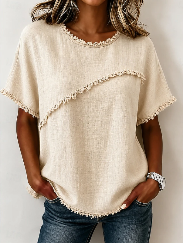 Ailsa | Casual Asymmetrical Stitch Top