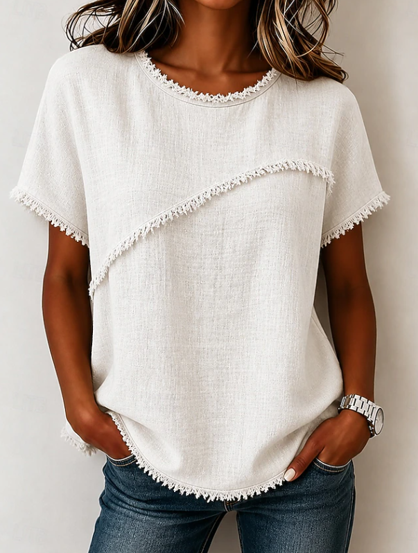 Ailsa | Casual Asymmetrical Stitch Top