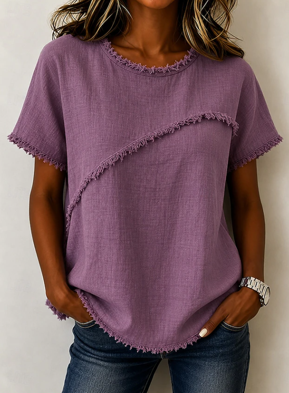 Ailsa | Casual Asymmetrical Stitch Top
