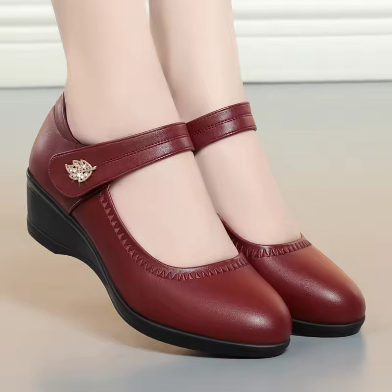 Amelia | Casualne buty skórzane z okrągłym noskiem
