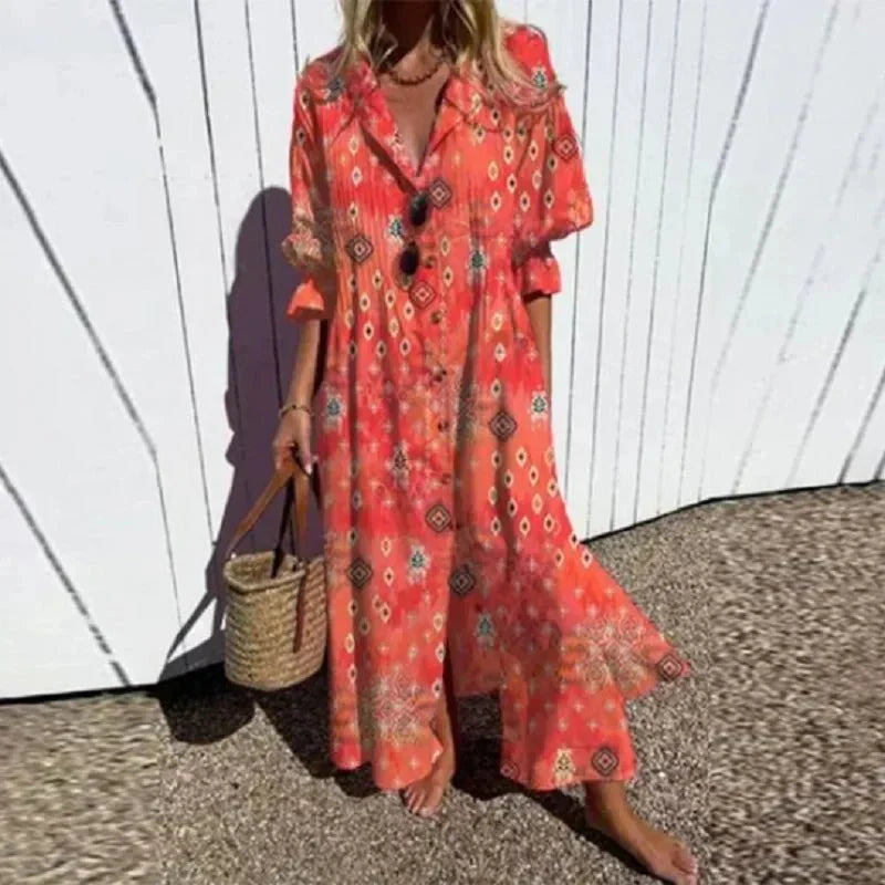 Tracey | Elegancka Szeroka Sukienka Boho