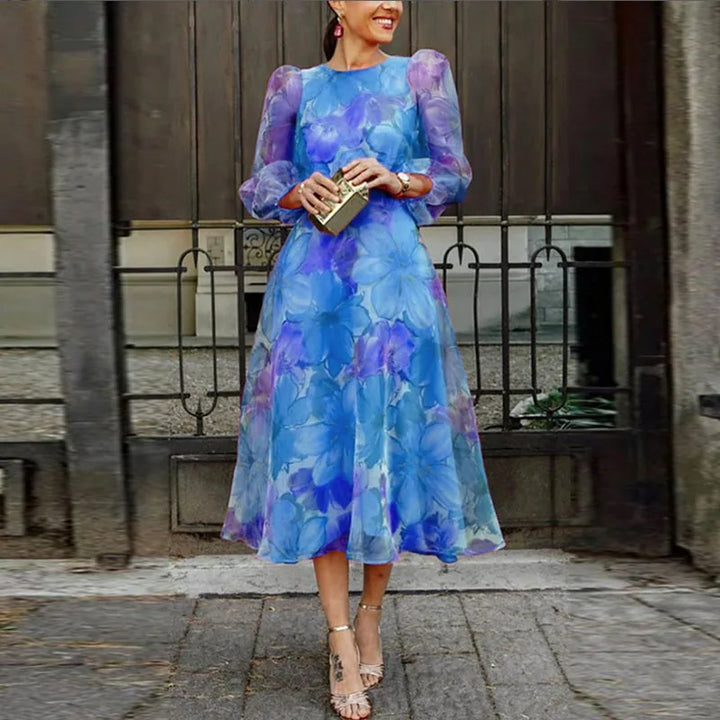 Amilia | Stylowa Sukienka Midi w Kwiatowy Wzór