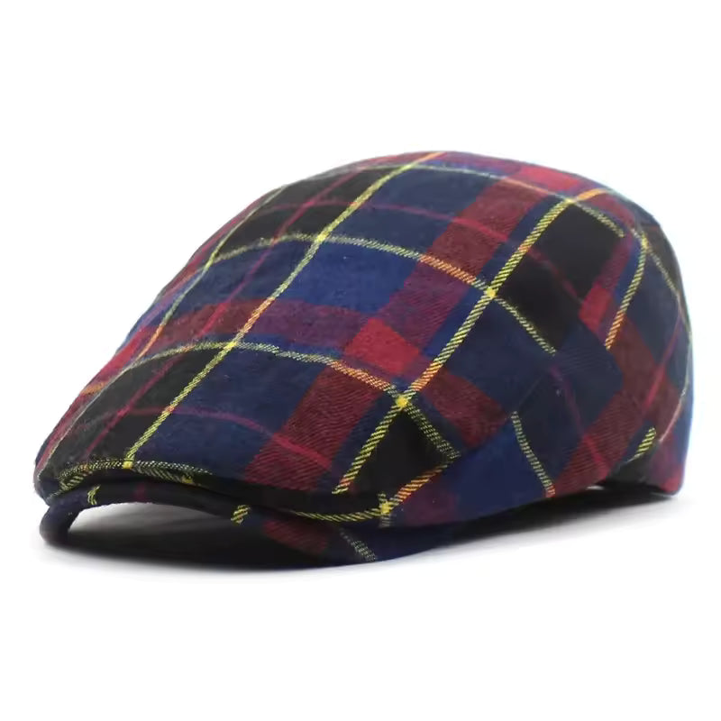 Oliver | Klasyczna Czapka w Kratę Tartan