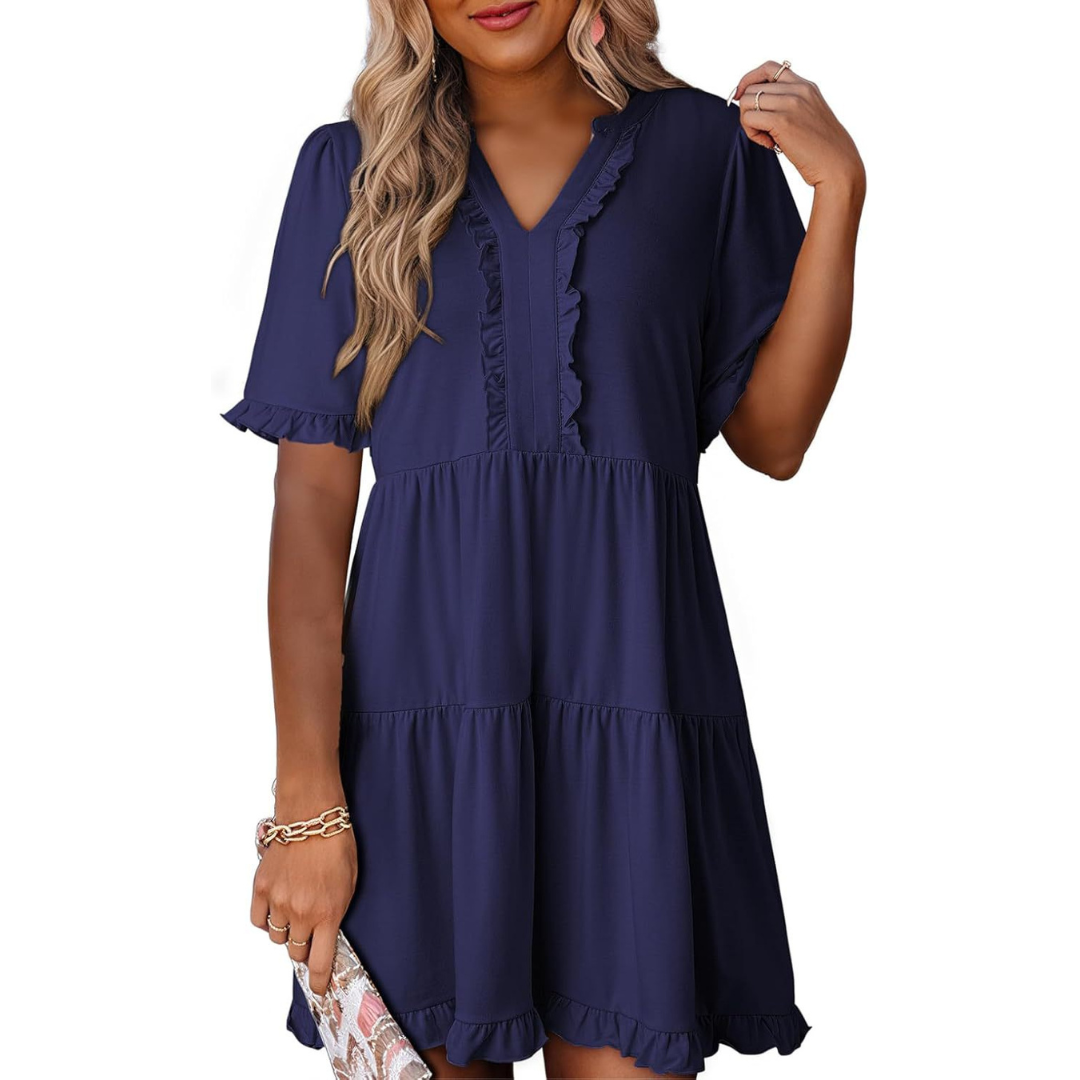 Evangeline | Casual V-Neck Mini Dress