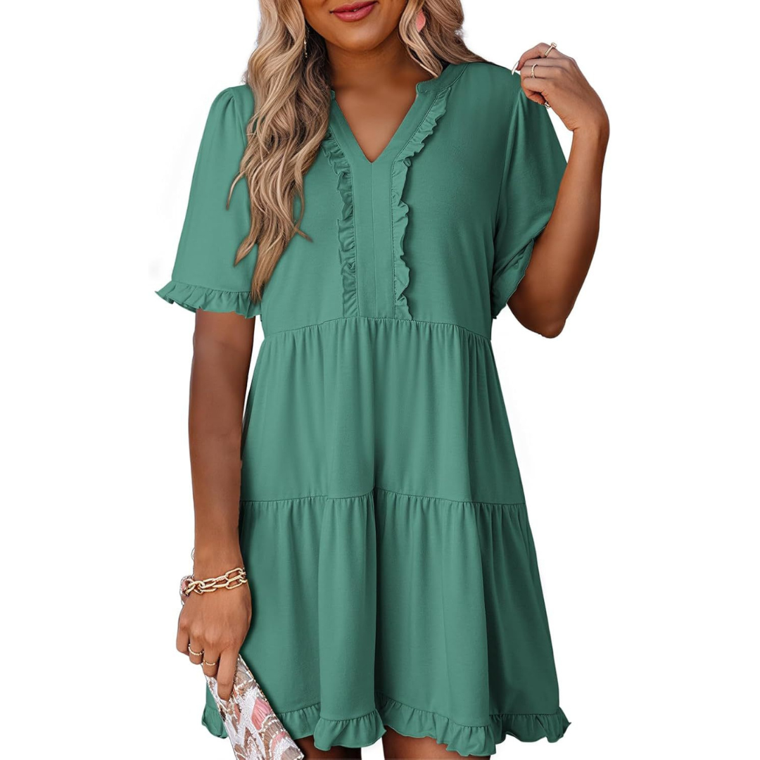 Evangeline | Casual V-Neck Mini Dress