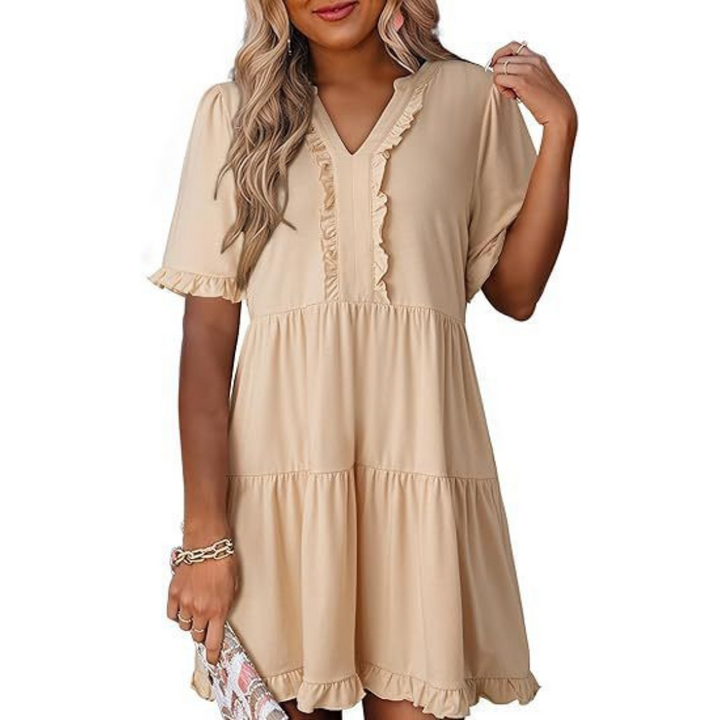 Evangeline | Casual V-Neck Mini Dress
