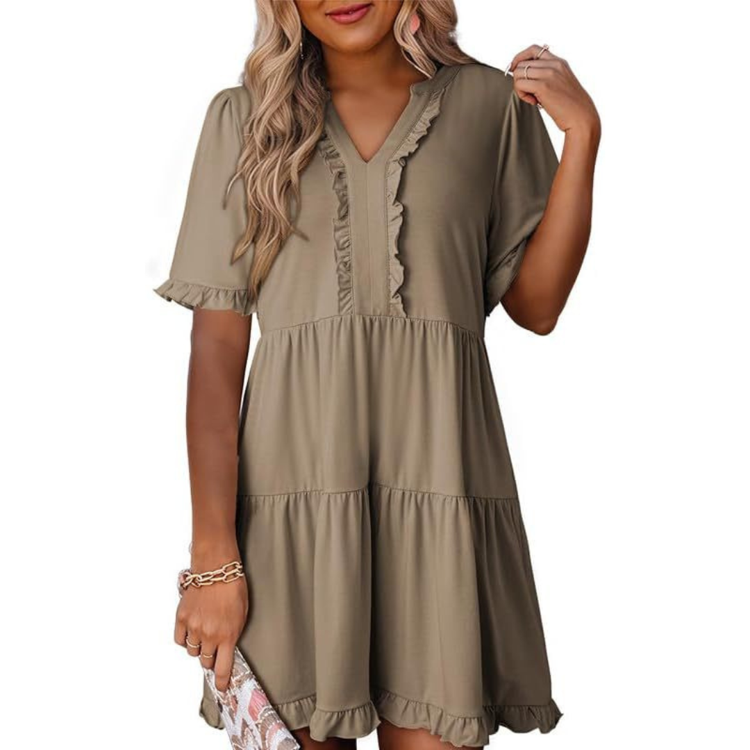 Evangeline | Casual V-Neck Mini Dress