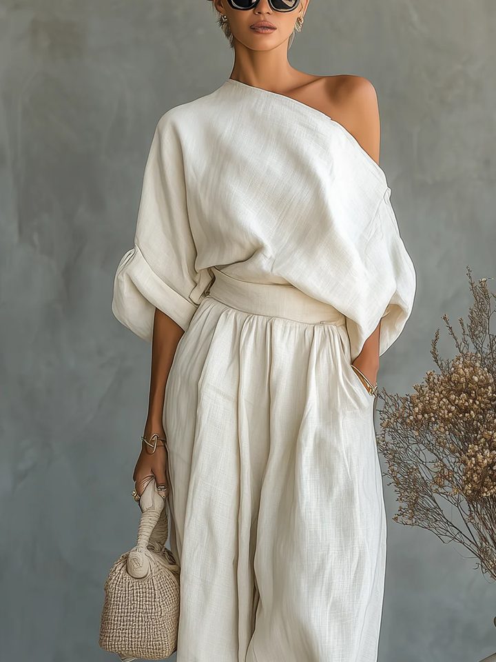 Joanne | Elegancki Zestaw 2-Częściowy z Odkrytymi Ramionami