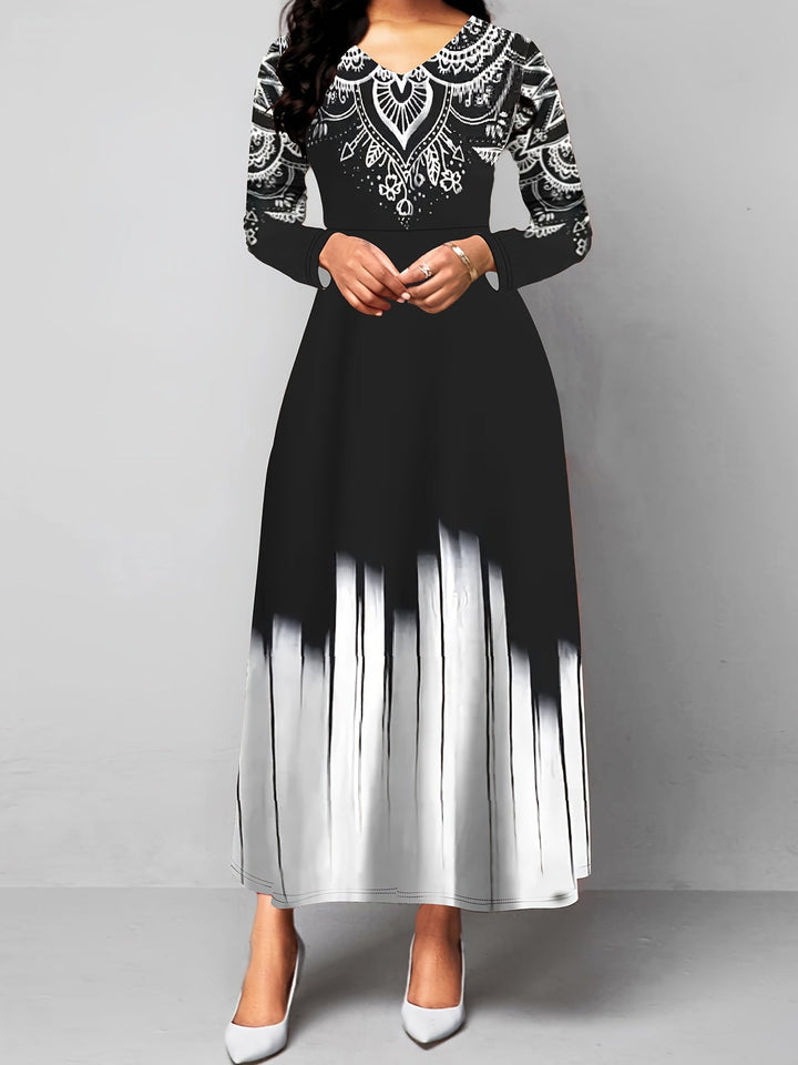 Rosalyn | Ornamentalna Sukienka A-Line Maxi