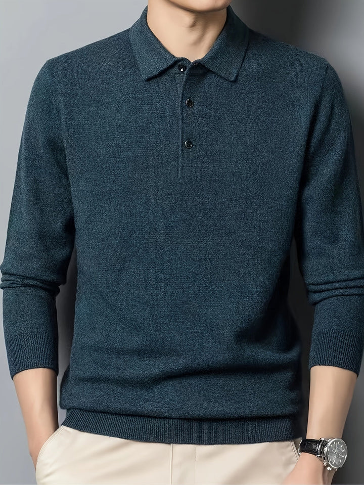 Frederick | Wyszukany Sweter Polo z Kołnierzykiem
