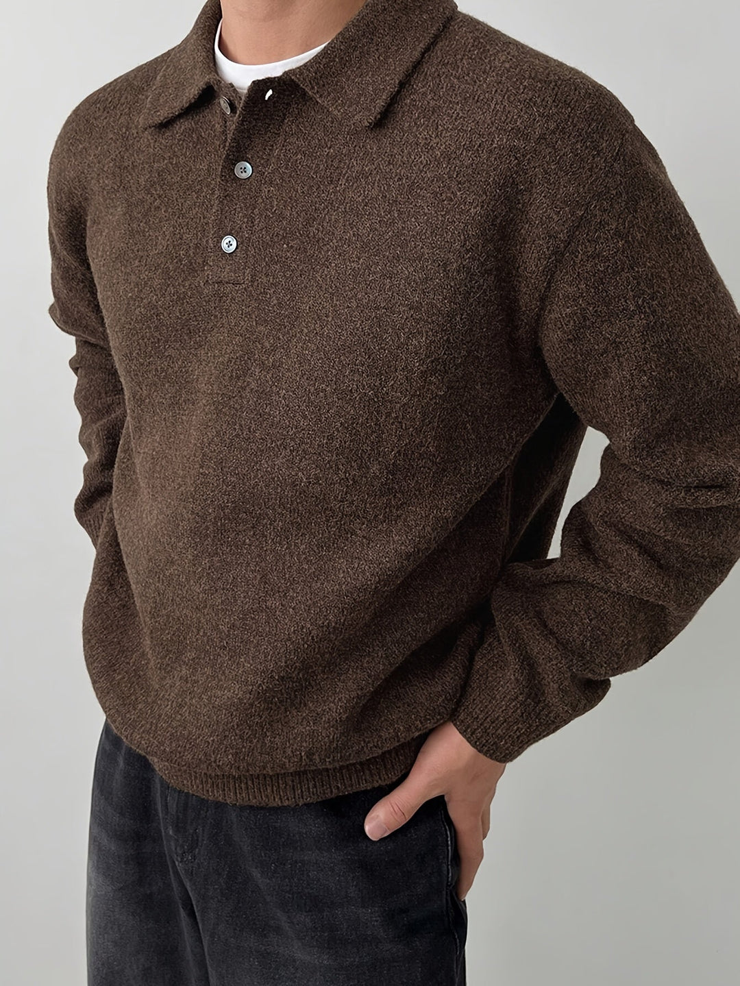 Reid | Sweter z kołnierzykiem polo
