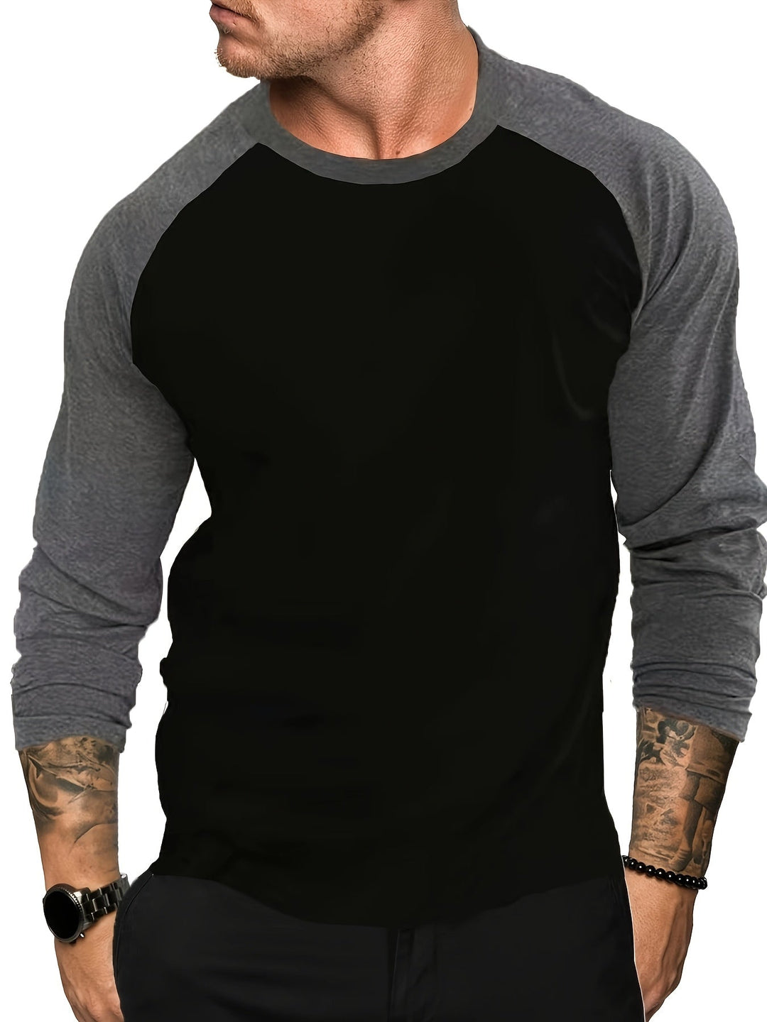 Roman | Dwukolorowa koszulka z długim rękawem typu raglan