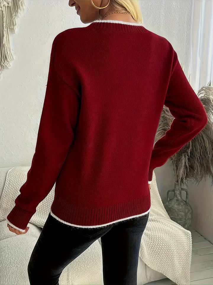 Noelle | Świąteczny Sweter w Wzór Płatków Śniegu
