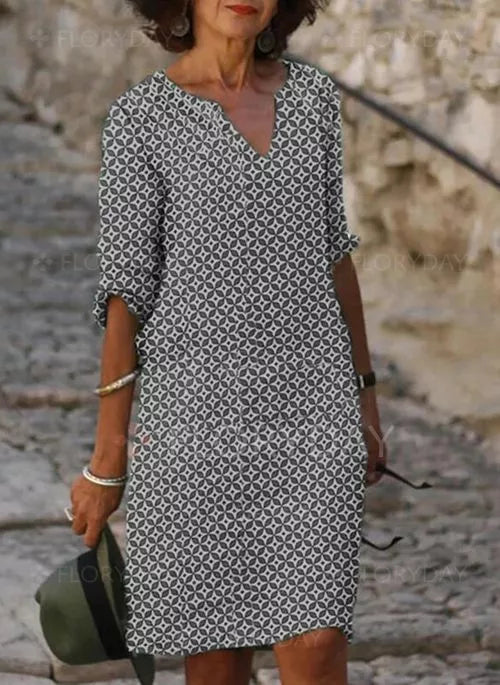 Lavinia | Vintage Sukienka Letnia z Rozcięciem