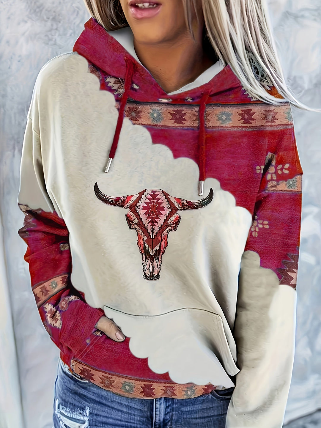 Georgina | Bluza z kapturem w stylu western