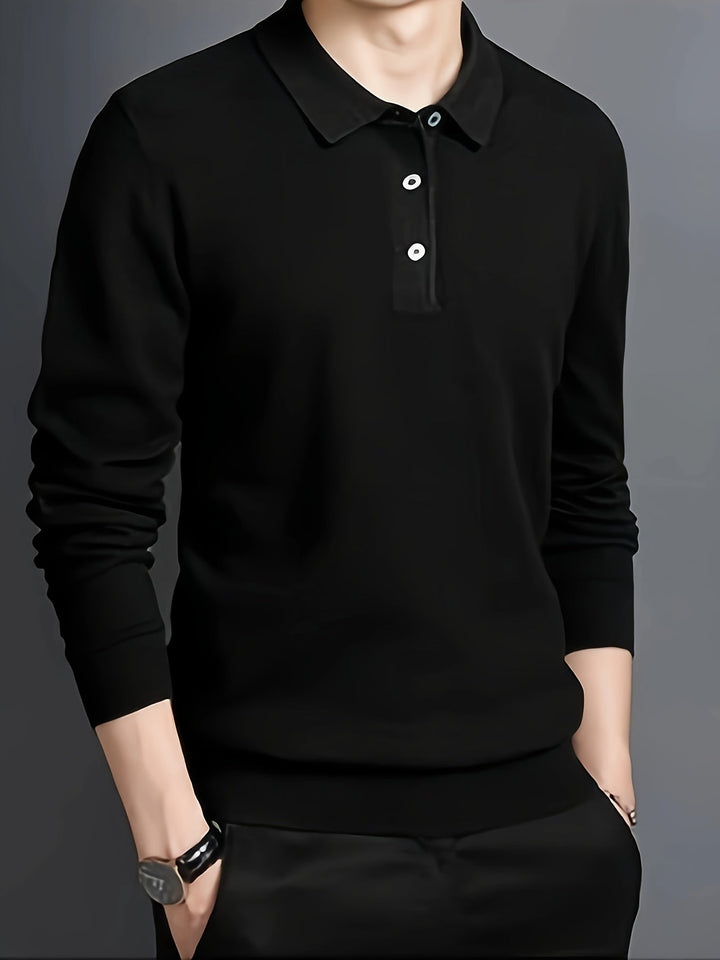 Frederick | Wyszukany Sweter Polo z Kołnierzykiem