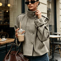 Bernadette | Elegancka Kurtka w Wzór Houndstooth