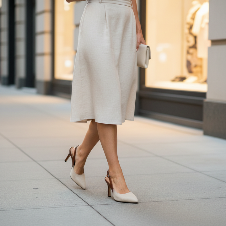 Amelie | Szpilki Slingback w Kontrastowych Kolorach