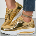 Julia | Lśniące Sneakersy na Platformie