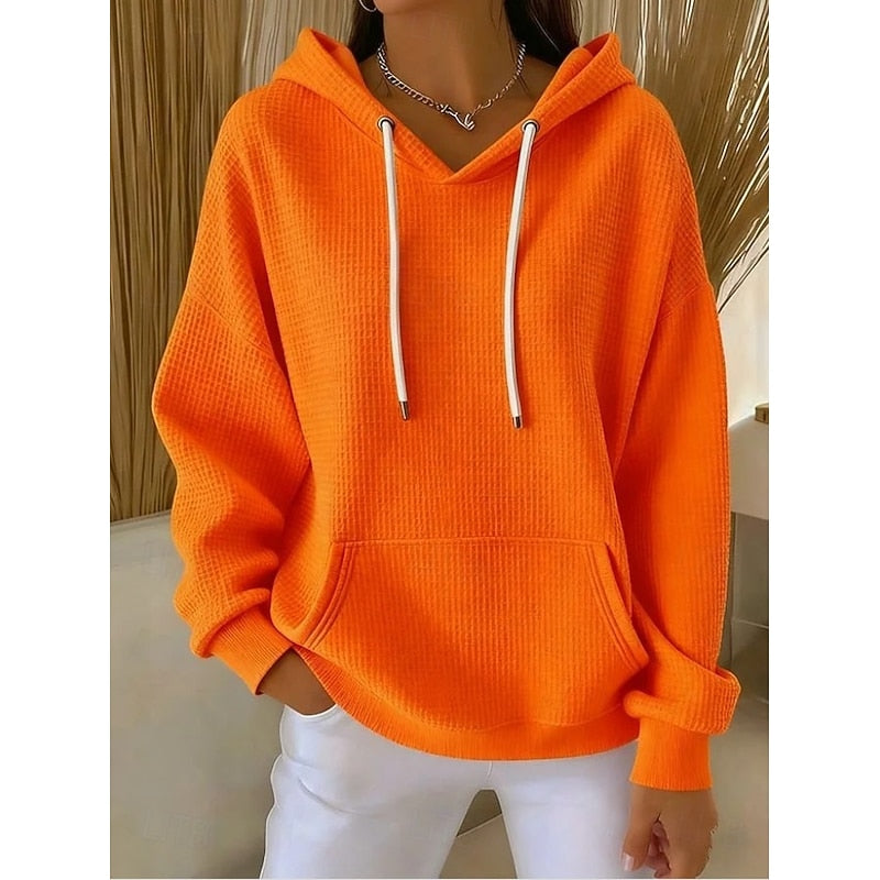 Nadine | Luźna Teksturowana Bluza z Kapturem