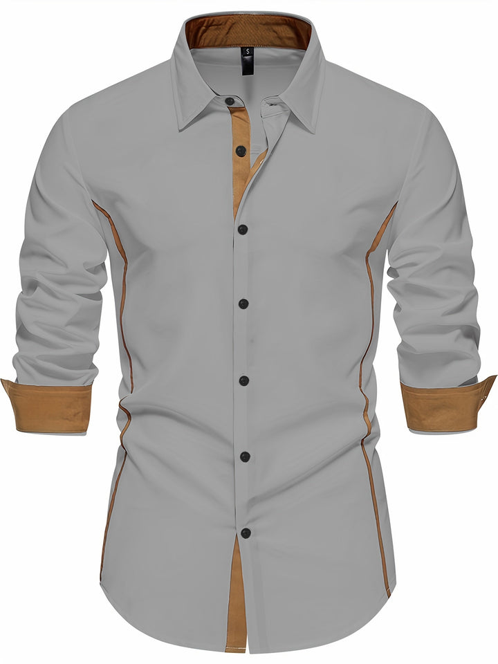 Damon | Koszula Slim Fit z Kontrastowymi Akcentami