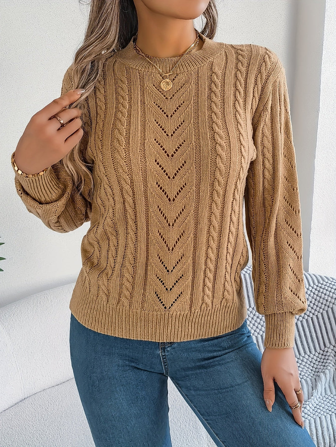 Heather | Sweter z teksturowanym splotem