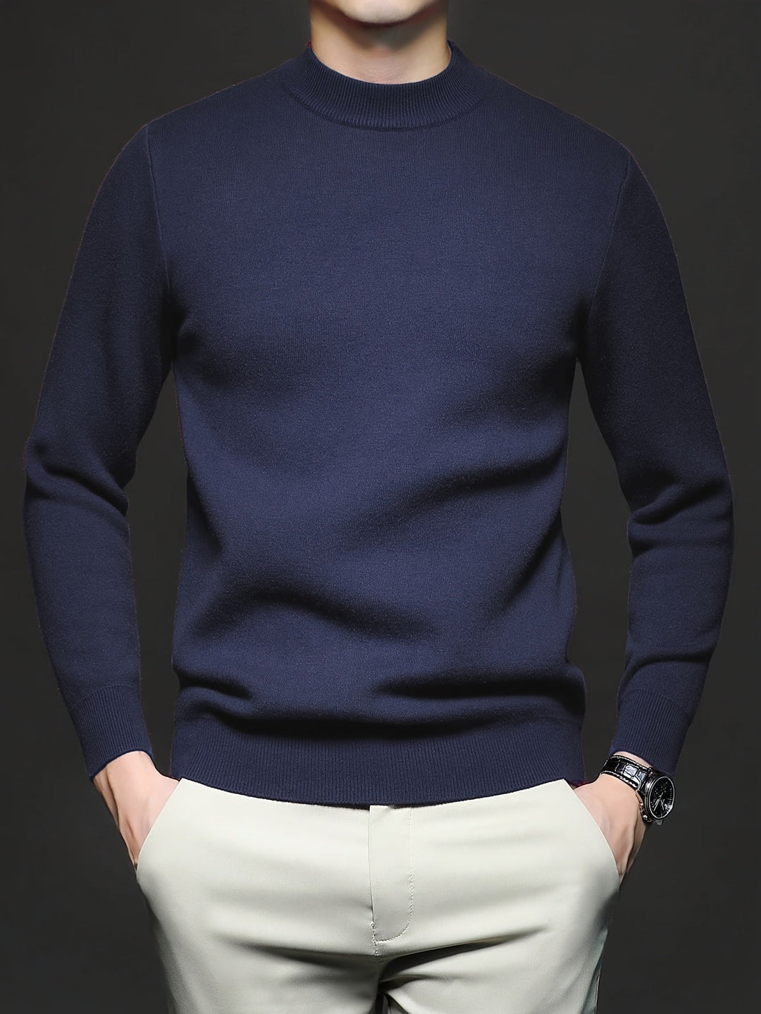 Tobias | Elegancki Sweter z Wysokim Kołnierzem