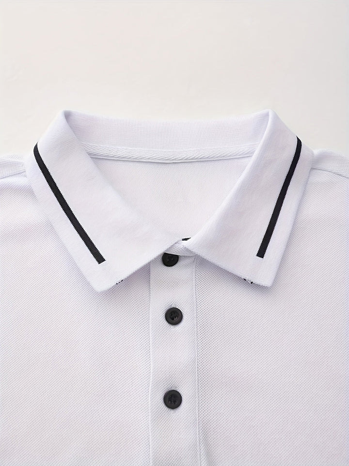 Reginald | Elegancka Koszula Polo z Długim Rękawem