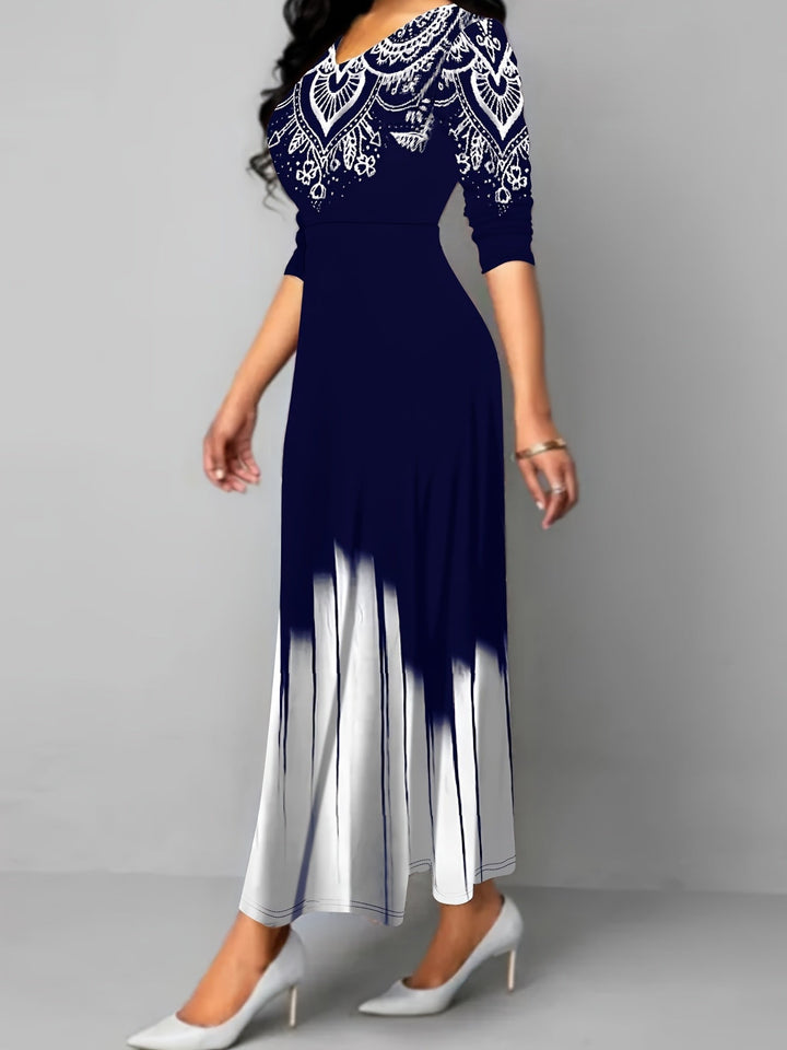Rosalyn | Ornamentalna Sukienka A-Line Maxi