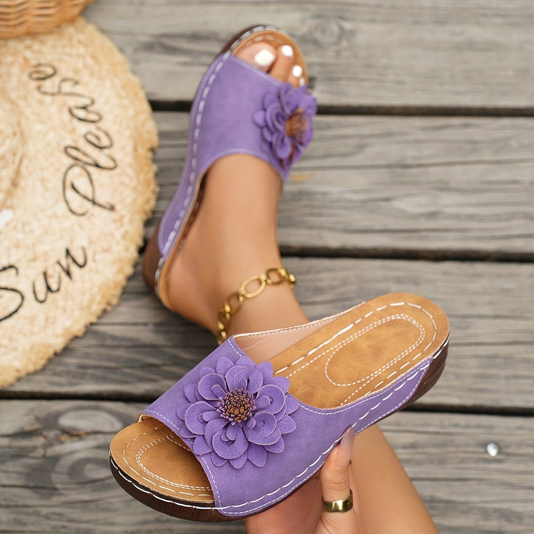Rosalyn | Kwiatowe Wedge Sandaly