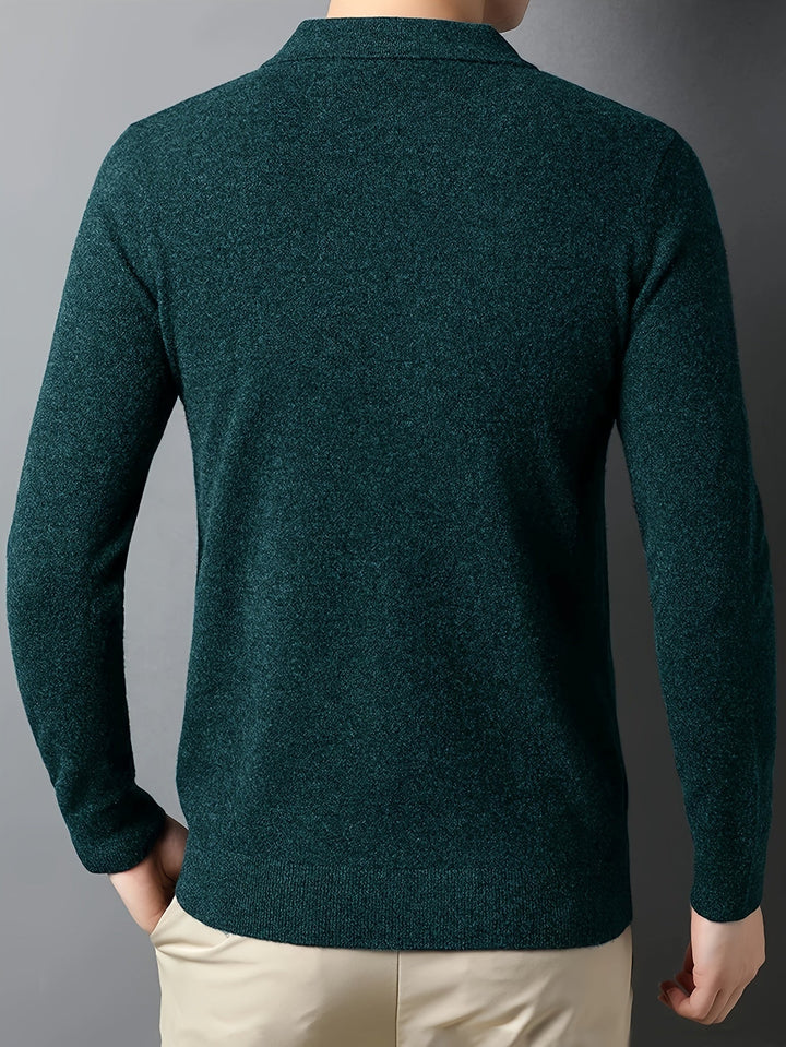 Frederick | Wyszukany Sweter Polo z Kołnierzykiem