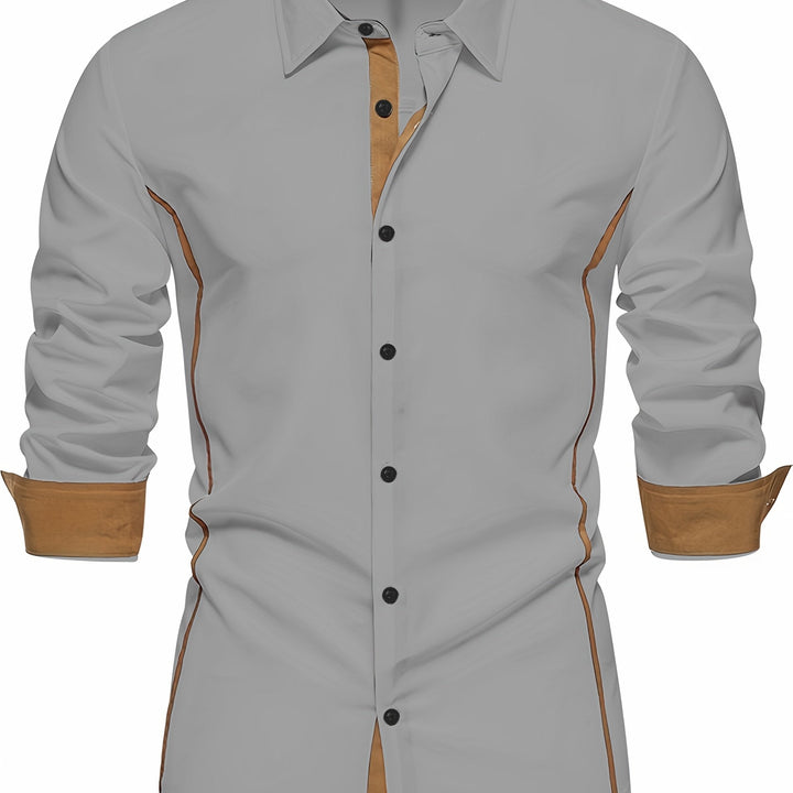 Damon | Koszula Slim Fit z Kontrastowymi Akcentami