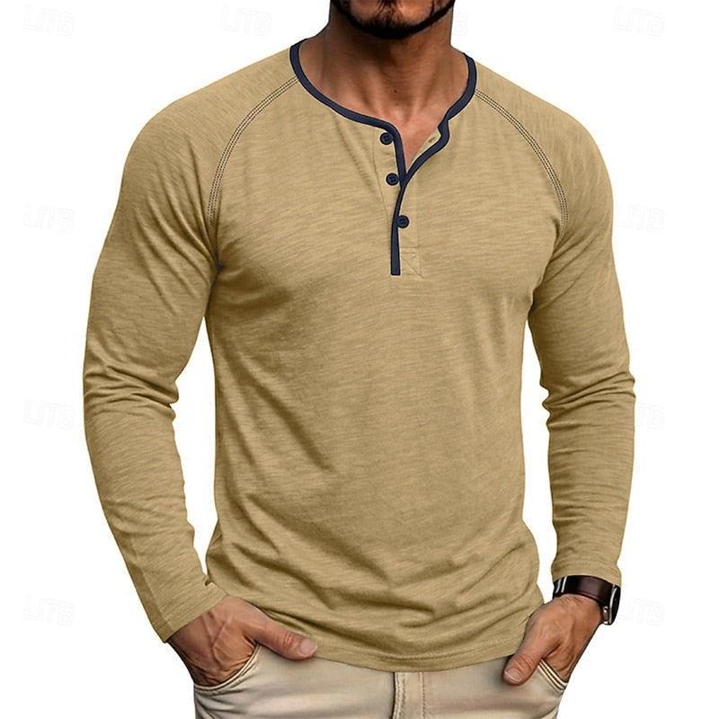 Holden | Klasyczna koszulka Henley z długim rękawem