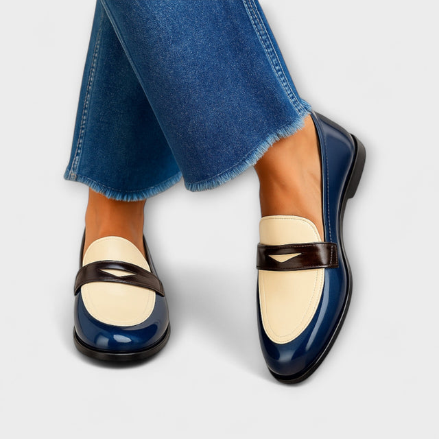 Claudine | Eleganckie Mokasyny w Dwu Tonach