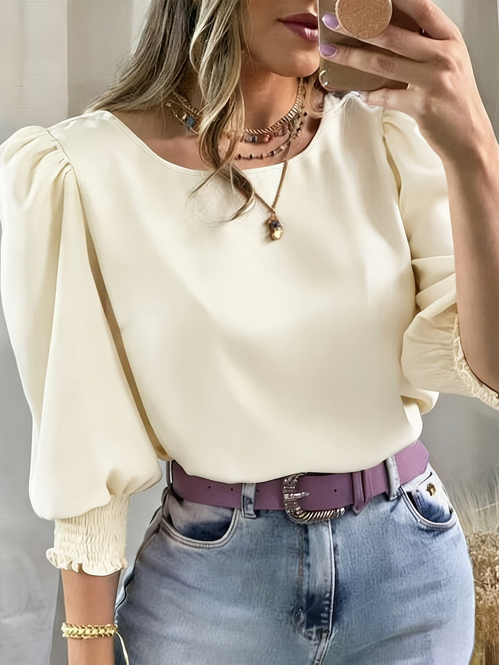 Gwyneth | Elegancka Bluzka z Bufiastymi Rękawami