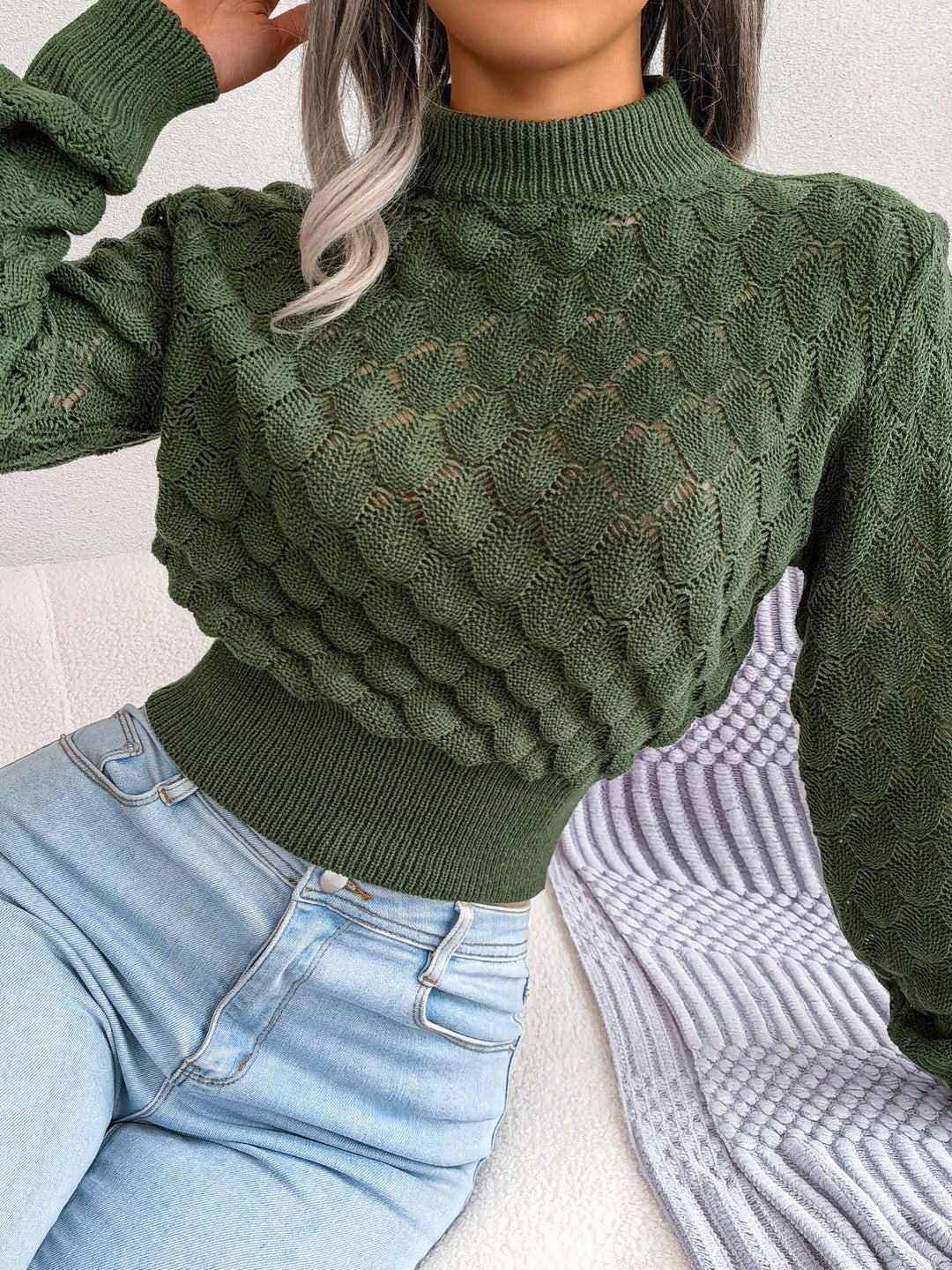 Maisie | Teksturowany Krótki Sweter