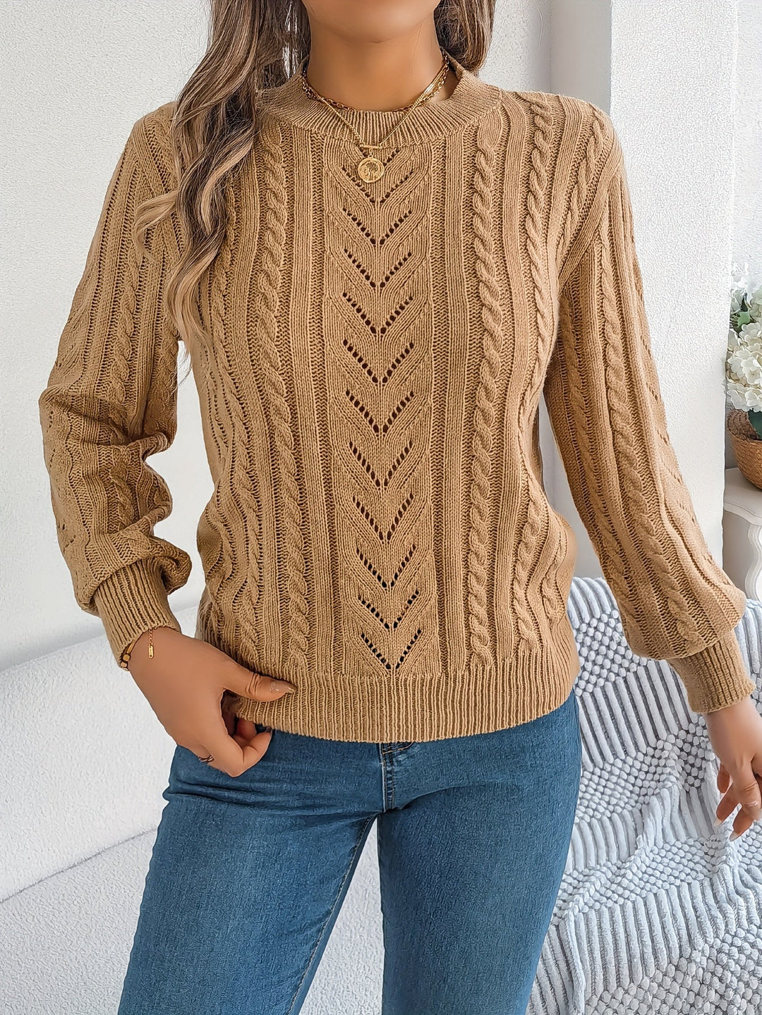 Heather | Sweter z teksturowanym splotem