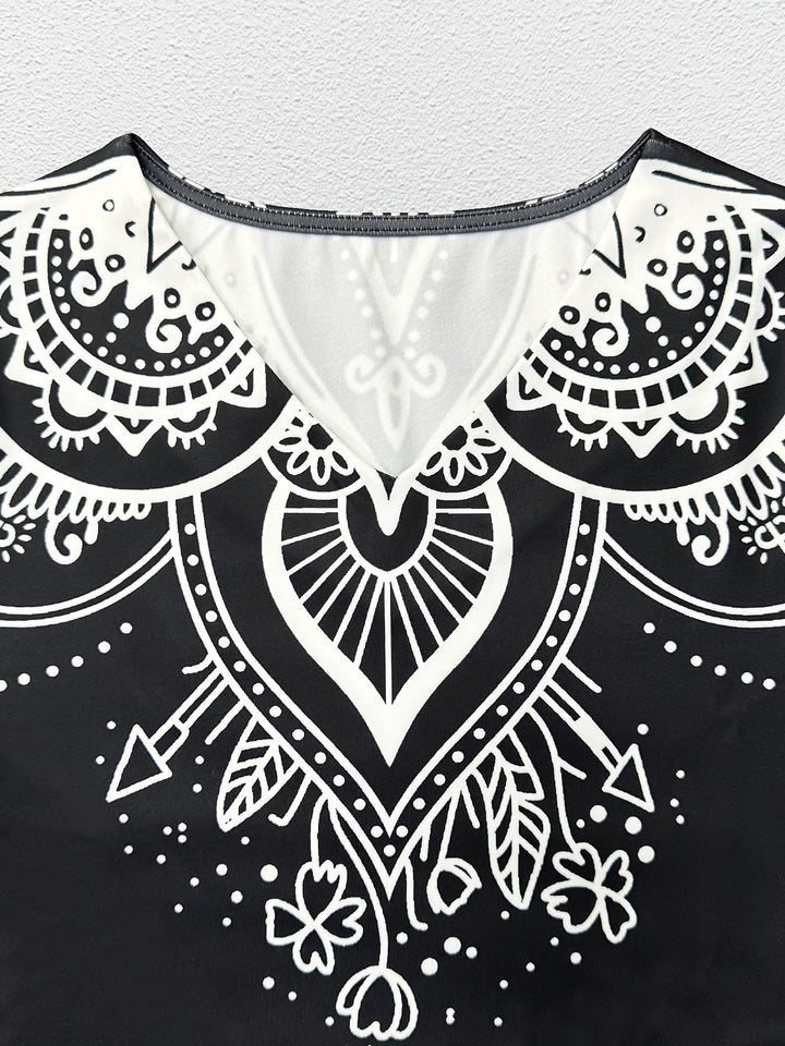 Rosalyn | Ornamentalna Sukienka A-Line Maxi